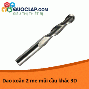 dao xoắn 2 me mũi cầu khắc 3d